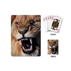 Male Lion Angry Playing Cards (mini)  by Celenk