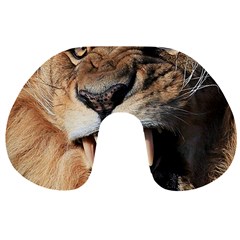 Male Lion Angry Travel Neck Pillows by Celenk