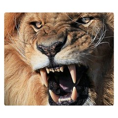 Male Lion Angry Double Sided Flano Blanket (small)  by Celenk