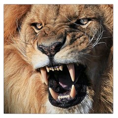 Male Lion Angry Large Satin Scarf (square) by Celenk