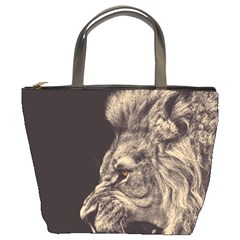 Angry Male Lion Bucket Bags by Celenk