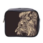 Angry Male Lion Mini Toiletries Bag 2-Side Front