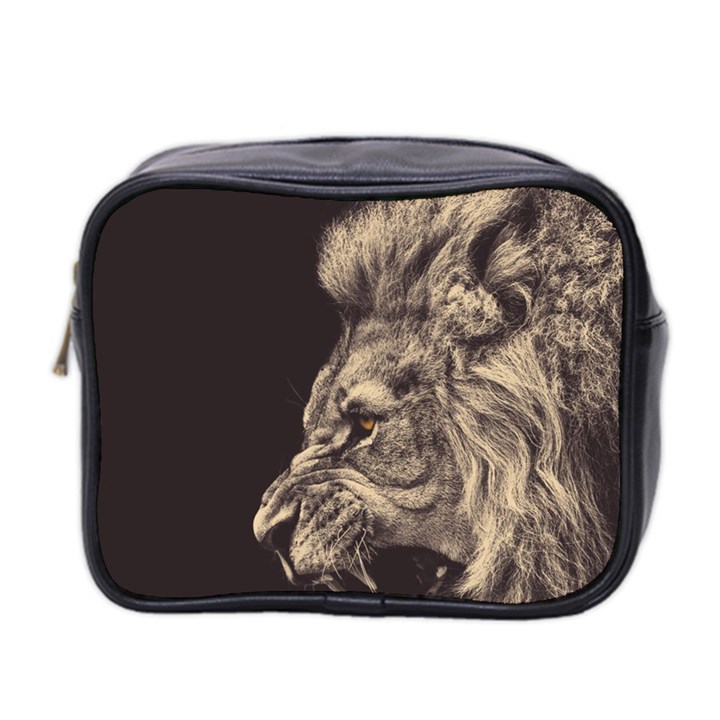 Angry Male Lion Mini Toiletries Bag 2-Side