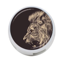 Angry Male Lion 4-port Usb Hub (two Sides)  by Celenk