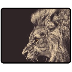 Angry Male Lion Fleece Blanket (medium)  by Celenk