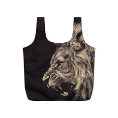 Angry Male Lion Full Print Recycle Bags (s)  by Celenk