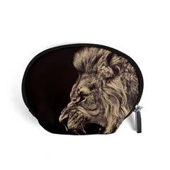 Angry Male Lion Accessory Pouches (small)  by Celenk