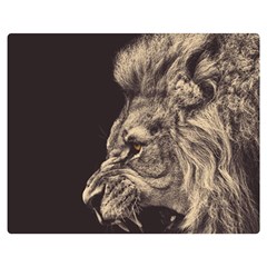 Angry Male Lion Double Sided Flano Blanket (medium)  by Celenk