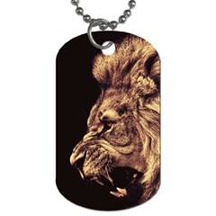 Angry Male Lion Gold Dog Tag (two Sides) by Celenk