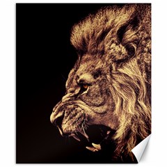 Angry Male Lion Gold Canvas 8  X 10  by Celenk