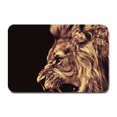 Angry Male Lion Gold Plate Mats by Celenk