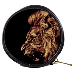 Angry Male Lion Gold Mini Makeup Bags by Celenk