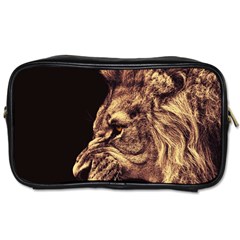 Angry Male Lion Gold Toiletries Bags 2-side by Celenk