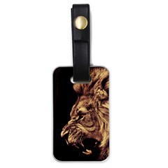 Angry Male Lion Gold Luggage Tags (one Side)  by Celenk