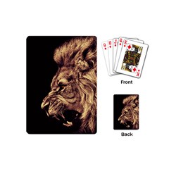 Angry Male Lion Gold Playing Cards (mini)  by Celenk