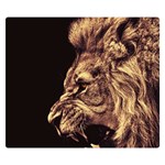 Angry Male Lion Gold Double Sided Flano Blanket (Small)  50 x40  Blanket Front