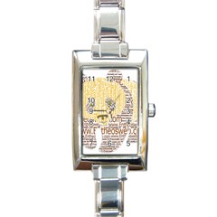 Panda Typography Rectangle Italian Charm Watch by Celenk