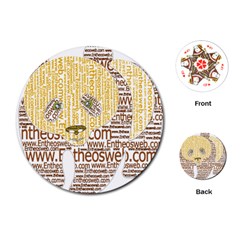 Panda Typography Playing Cards (round)  by Celenk