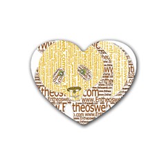 Panda Typography Heart Coaster (4 Pack)  by Celenk