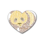 Panda Typography Heart Coaster (4 pack)  Front