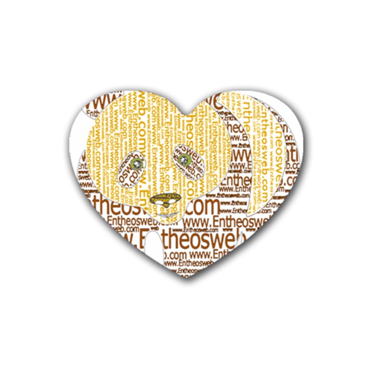 Panda Typography Heart Coaster (4 pack) 