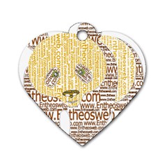 Panda Typography Dog Tag Heart (one Side) by Celenk