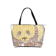 Panda Typography Shoulder Handbags by Celenk