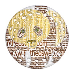 Panda Typography Round Filigree Ornament (two Sides) by Celenk