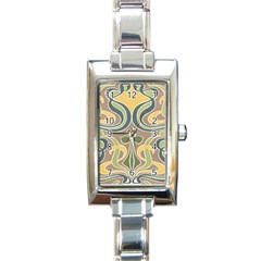 Art Floral Rectangle Italian Charm Watch by NouveauDesign