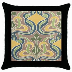 Art Floral Throw Pillow Case (black) by NouveauDesign