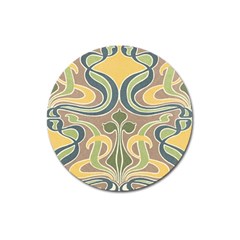 Art Floral Magnet 3  (round) by NouveauDesign