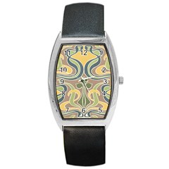 Art Floral Barrel Style Metal Watch by NouveauDesign