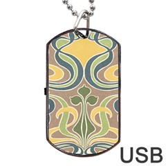 Art Floral Dog Tag Usb Flash (one Side) by NouveauDesign