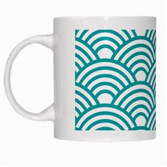 Art Deco Teal White Mugs by NouveauDesign