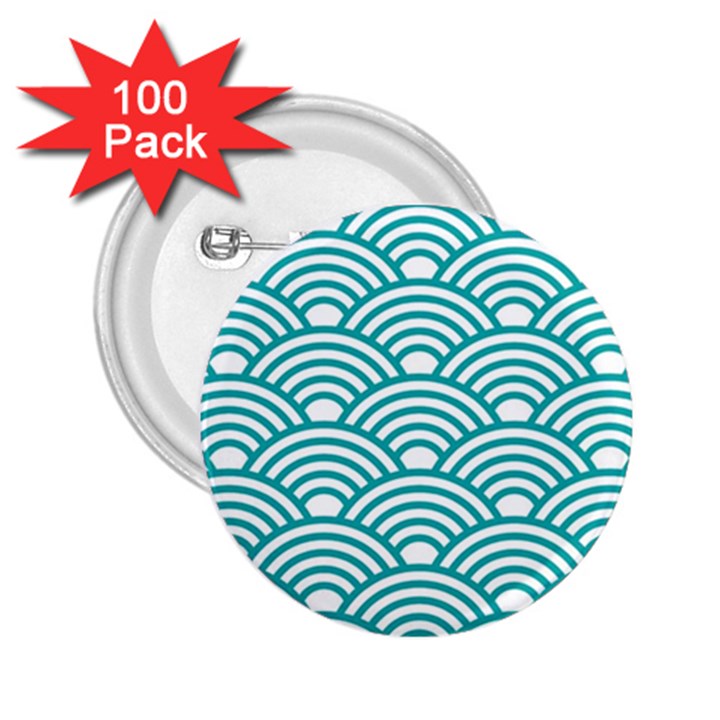 art deco teal 2.25  Buttons (100 pack) 