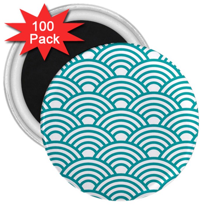 art deco teal 3  Magnets (100 pack)