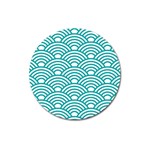 art deco teal Magnet 3  (Round) Front