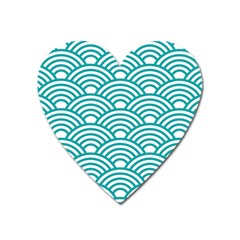 Art Deco Teal Heart Magnet by NouveauDesign