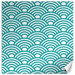 Art Deco Teal Canvas 12  X 12   by NouveauDesign