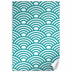 Art Deco Teal Canvas 12  X 18   by NouveauDesign