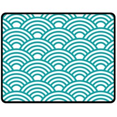 Art Deco Teal Fleece Blanket (medium)  by NouveauDesign