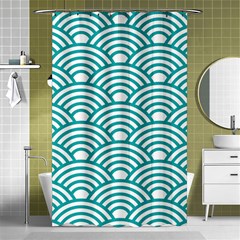 Art Deco Teal Shower Curtain 48  X 72  (small)  by NouveauDesign