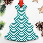 art deco teal Christmas Tree Ornament (Two Sides) Back