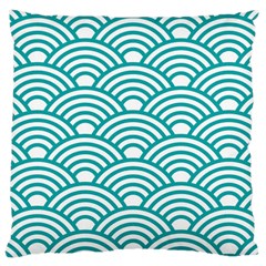 Art Deco Teal Large Cushion Case (one Side) by NouveauDesign