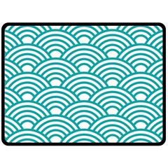 Art Deco Teal Double Sided Fleece Blanket (large)  by NouveauDesign