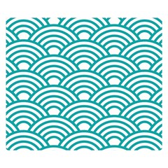 Art Deco Teal Double Sided Flano Blanket (small)  by NouveauDesign