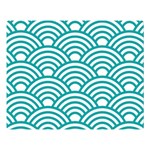 art deco teal Double Sided Flano Blanket (Large)  80 x60  Blanket Front