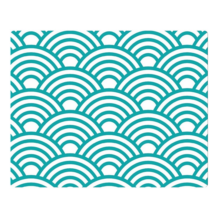 art deco teal Double Sided Flano Blanket (Large) 