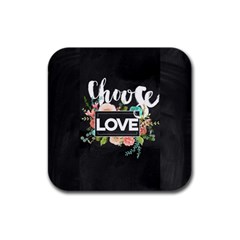 Love Rubber Square Coaster (4 Pack)  by NouveauDesign