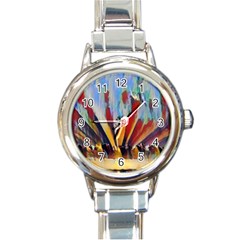 3abstractionism Round Italian Charm Watch by NouveauDesign